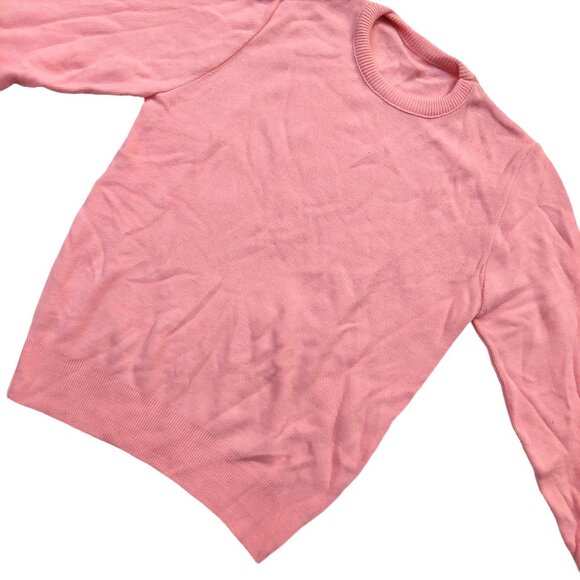 Vintage 1940s-1950s Light Pink Long Sleeve Knit Crewneck Sweater - Picture 5 of 12